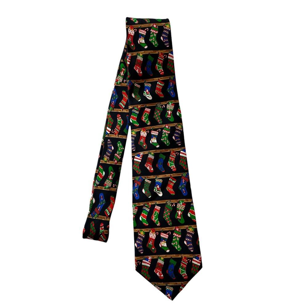 Alynn Tie Men‎ Christmas Neckwear Colorful Silk TieNecktie Holiday Stockings